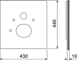 Tece Стеклянная панель TECElux, нижняя 9650104